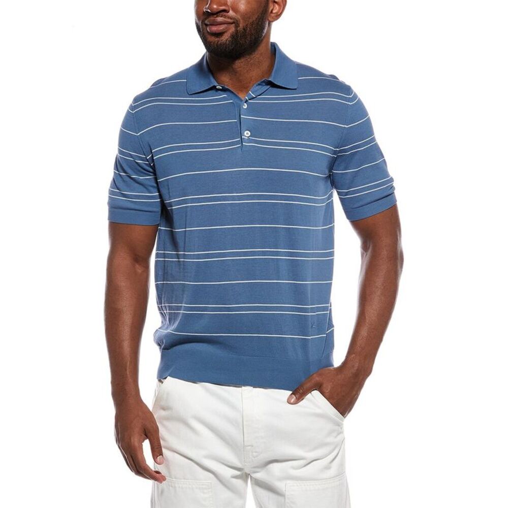 Isaia Mens Polo Shirt, Blue